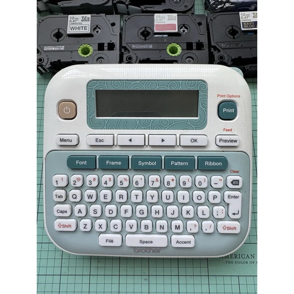 Brother P-touch Embellish PT-D215e Label Maker Machine + 9 TZe 12mm Tape Lot